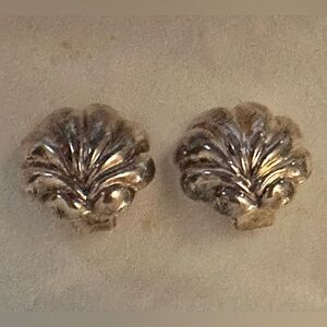 Silver Shell Clip Earrings